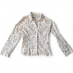 Vintage 90s Floral Button-Up Blouse